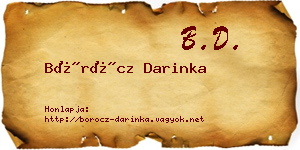 Böröcz Darinka névjegykártya